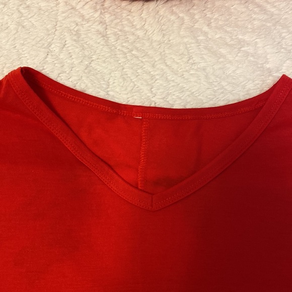 Plus Red Ruffle Top - Picture 4 of 4